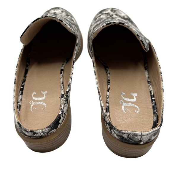 Journee Collection JC Womens 7 Black White Floral Slip On Mules Casual Office - Picture 4 of 9
